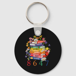 Equal Rights Book Flower 8647 Women Rights Feminis Keychain