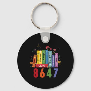 Equal Rights Book Flower Anti Trump Feminist Women Keychain