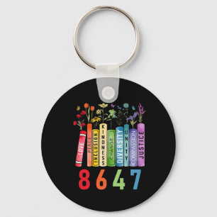 Equal Rights Book Flower Anti Trump Feminist Women Keychain