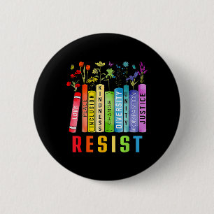 Equal Rights Book Flower Trump Women Rights Femini 2 Inch Round Button