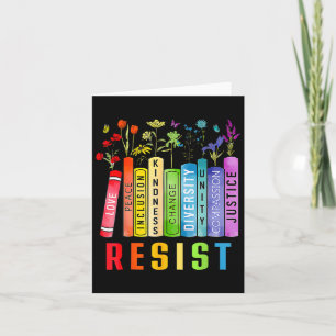 Equal Rights Book Flower Trump Women Rights Femini Card