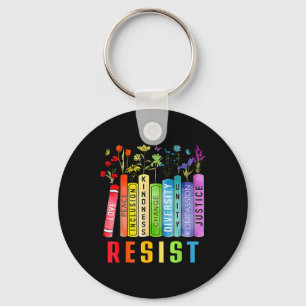 Equal Rights Book Flower Trump Women Rights Femini Keychain