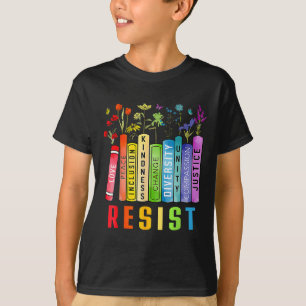 Equal Rights Book Flower Trump Women Rights Femini T-Shirt