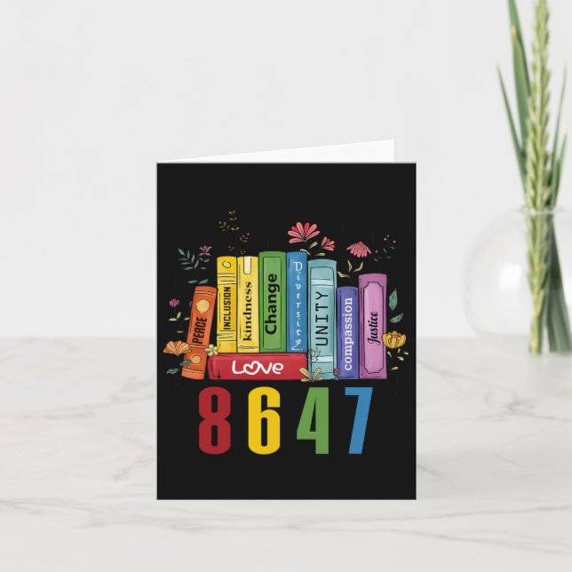 Equal Rights Book Flowers 8647 Trump Feminist Wome Card (Front)