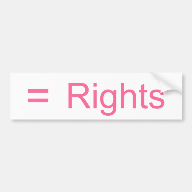 Equal Rights Bumper Sticker (Front)