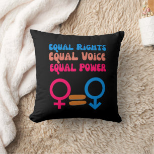 Equal Rights Equal Voice Feminist Equality Resist Throw Pillow