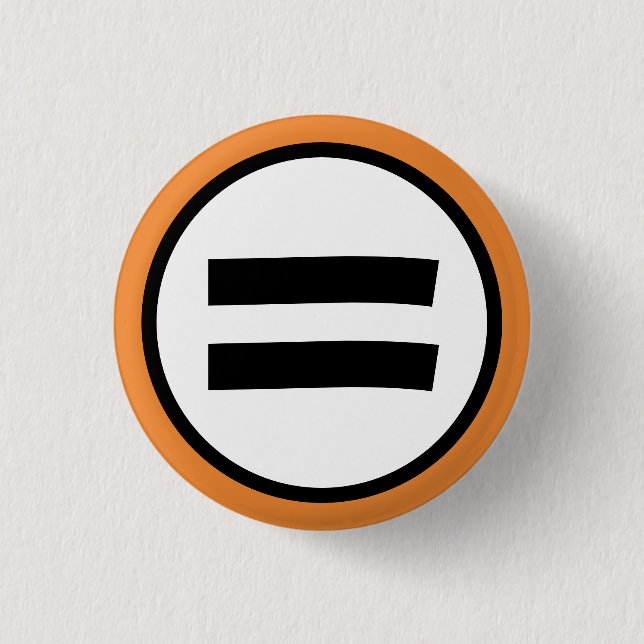 Equal Sign 1 Inch Round Button (Front)