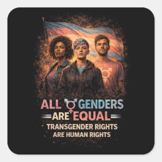 Equal Under Every Flag Square Sticker