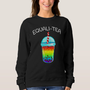 Equali - Tea Rainbow Cute Boba Bubble Tea - Lgbtq Sweatshirt