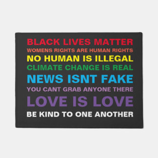 equality  black lives matter pride door mat 18x24