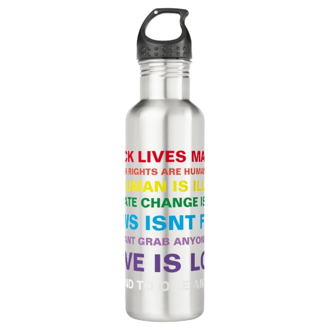 equality  black lives matter pride water bottle (Front)