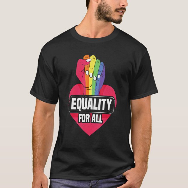 Equality For All Bisexual Lesbian Gay Pride Love R T-Shirt (Front)