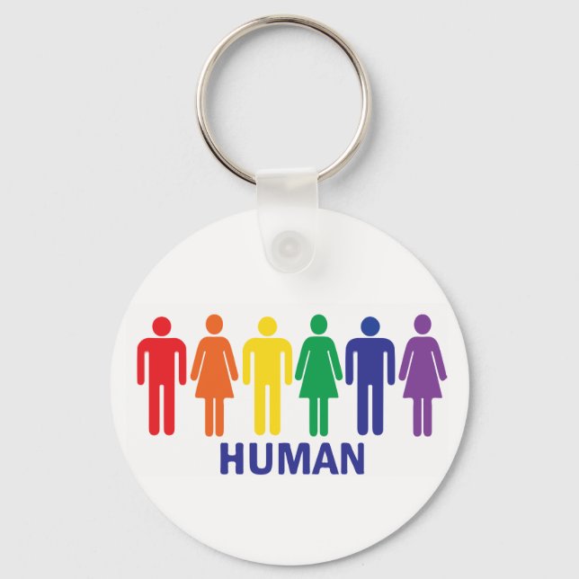 EQUALITY GAY RIGHTS RAINBOW KEYCHAIN (Front)