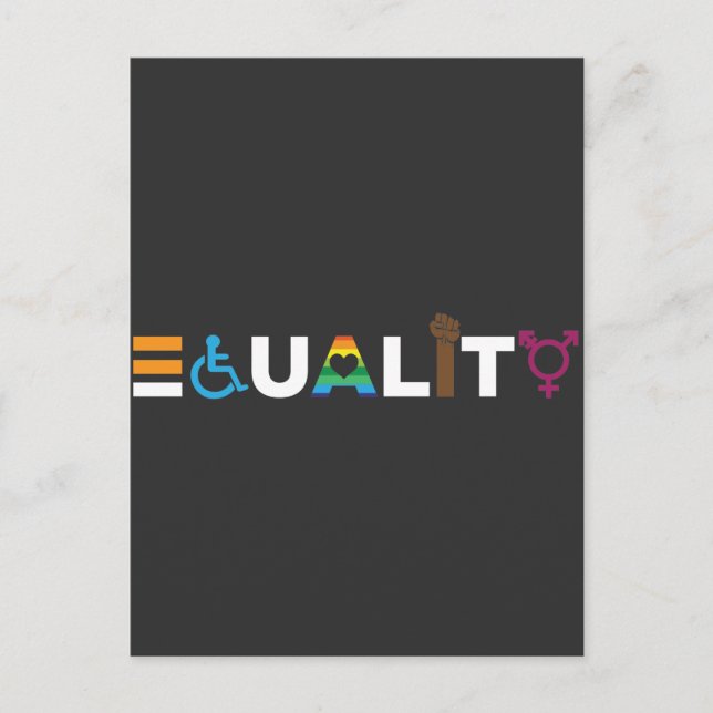 Equality Human Equal Rights LGBTQ Unity Pride Postcard (Front)