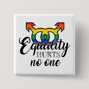 Equality Hurts No One 2 Inch Square Button