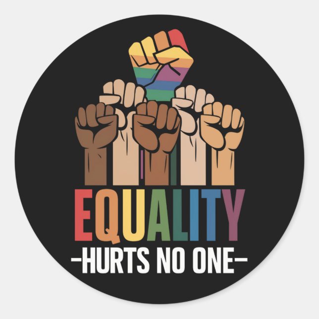 Equality Hurts No One LGBTQ Pride Human Rights Classic Round Sticker (Front)