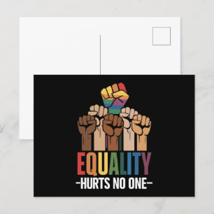 Equality Hurts No One LGBTQ Pride Human Rights Postcard