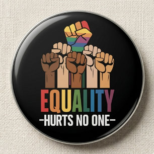 Equality Hurts No One LGBTQ Pride Quote 3 Inch Round Button