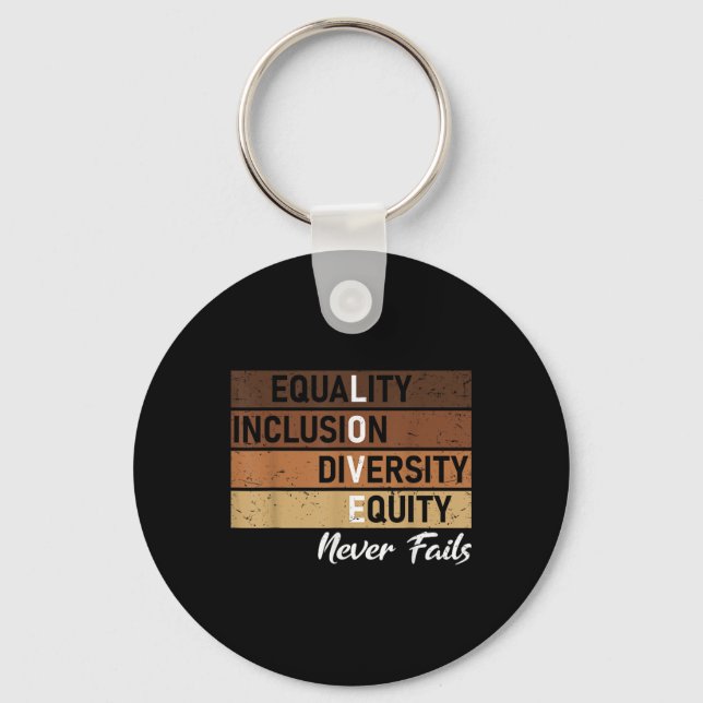Equality Inclusion Diversity Equity Love Never Jun Keychain (Front)