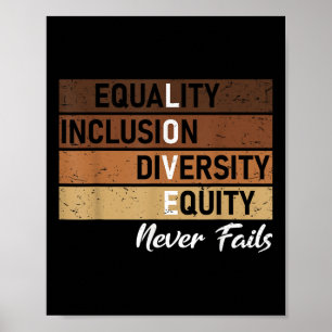 Equality Inclusion Diversity Equity Love Never Jun Poster