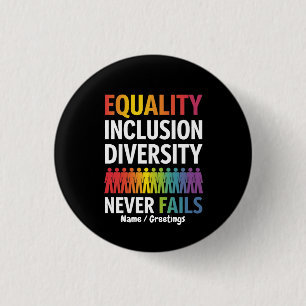 Equality Inclusion Diversity Equity Love Wins 1 Inch Round Button