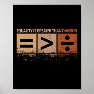 Equality Is Greater Than Division Black History Mo Poster