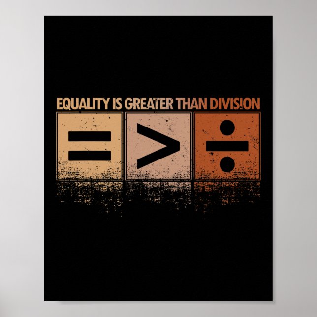 Equality Is Greater Than Division Black History Mo Poster (Front)