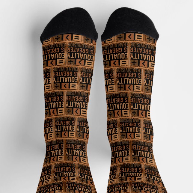 Equality Is Greater Than Division Math Black Histo Socks (Top)