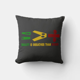 equality is greater than division throw pillow