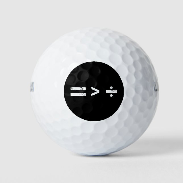 Equality Is Greater Than DivisionSocial Justice Golf Balls (Front)