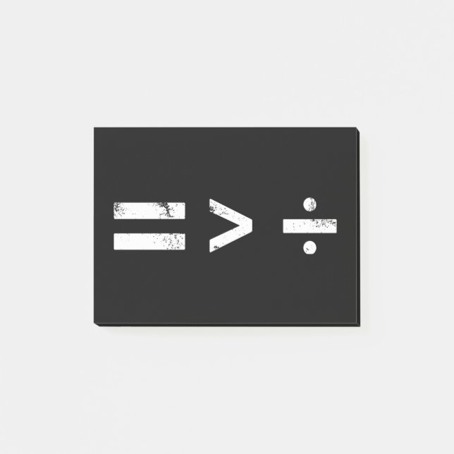 Equality Is Greater Than DivisionSocial Justice Post-it Notes (Front)