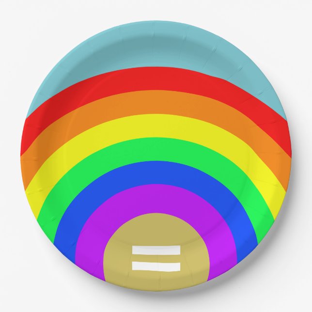 Equality is the Gold Under the Rainbow Paper Plate (Front)