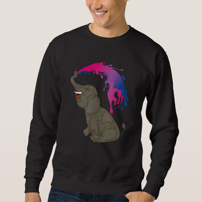 Equality Lgbt Bisexuality Flag Elephant Bi Pride B Sweatshirt (Front)