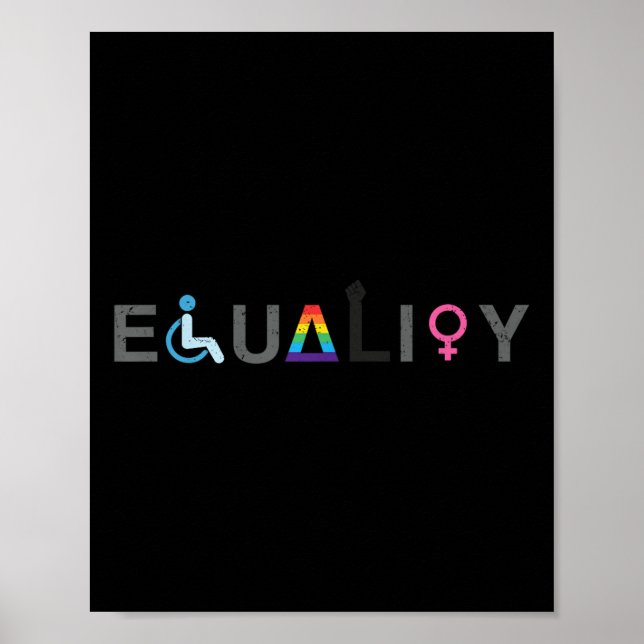 Equality Lgbt Disability Lgbtq Distressed _1  Poster (Front)