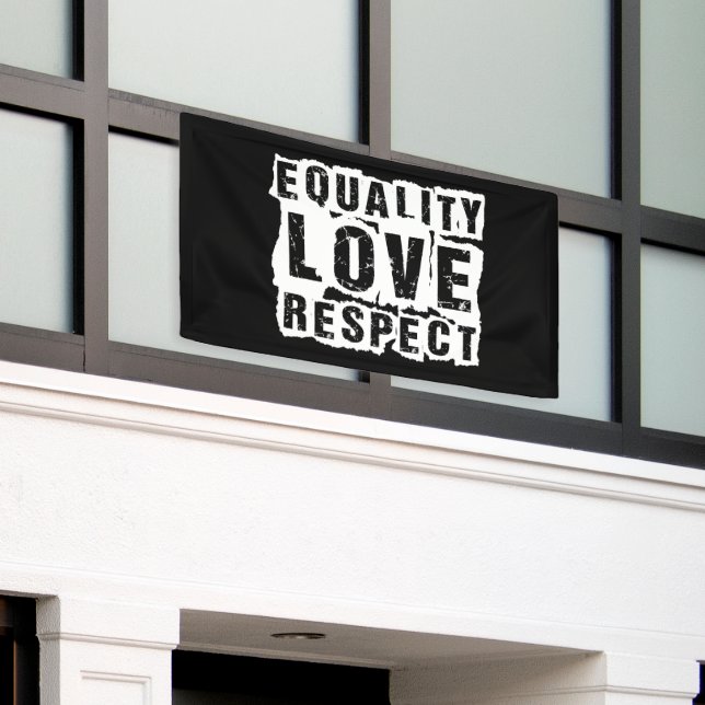 Equality Love and Respect Pride Month Banner (Outside Building)