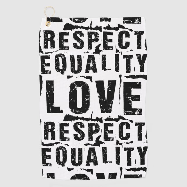 Equality Love and Respect Pride Month Golf Towel (Front)