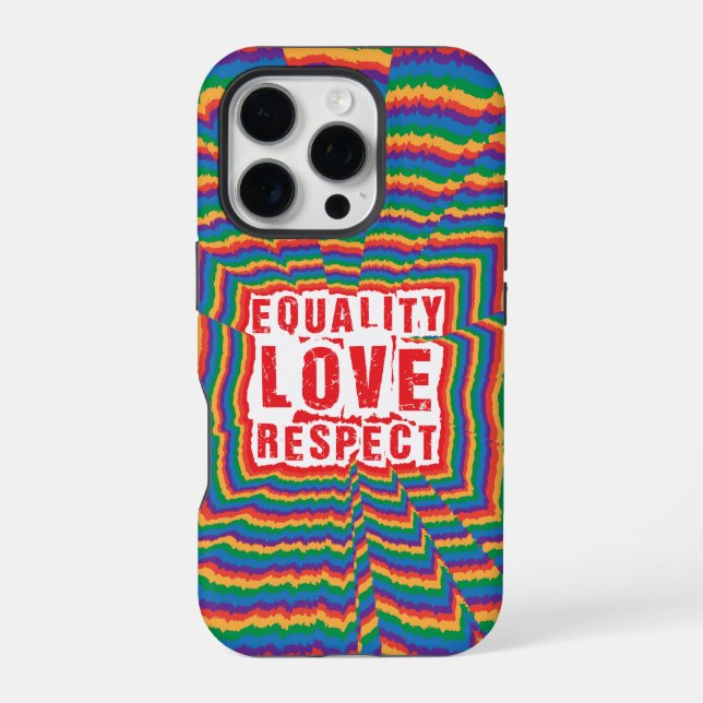 Equality Love and Respect Pride Month iPhone Case (Back)