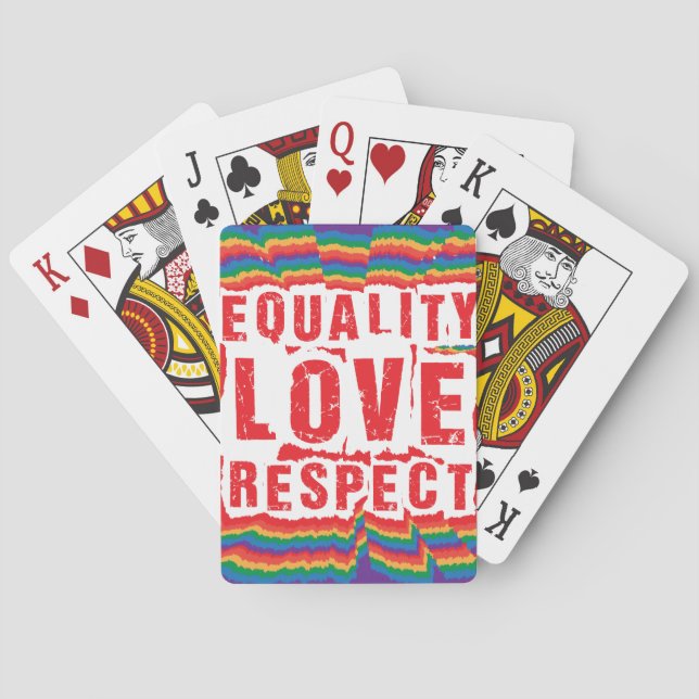 Equality Love and Respect Pride Month Playing Cards (Back)