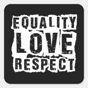 Equality Love and Respect Pride Month Square Sticker