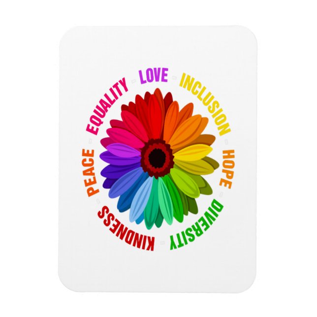 Equality Love Inclusion Hope Diversity Kindness Magnet (Vertical)