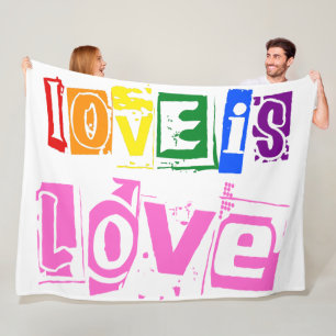 Equality Love is Love LGBT Gay Pride Rainbow LGBTQ Fleece Blanket