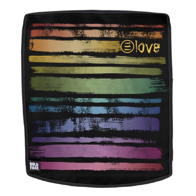 Equality Love Rainbow Brush Strokes LGBTQ ID656 Backpack (Removable Face)