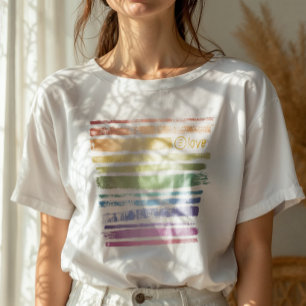 Equality Love Rainbow Brush Strokes LGBTQ ID656 T-Shirt