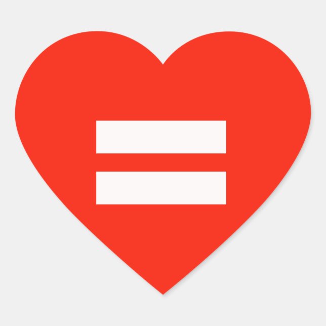 Equality Pride Flag Heart Sticker (Front)
