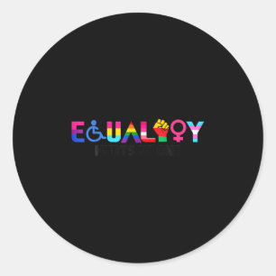 Equality Pride Rainbow Lgbtq Feminist Disability S Classic Round Sticker