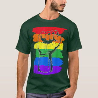Equality Queer Pride Month LGBT Pride Fist Rainbow T-Shirt
