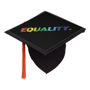 Equality rainbow gradient colours typography lgbtq graduation cap topper