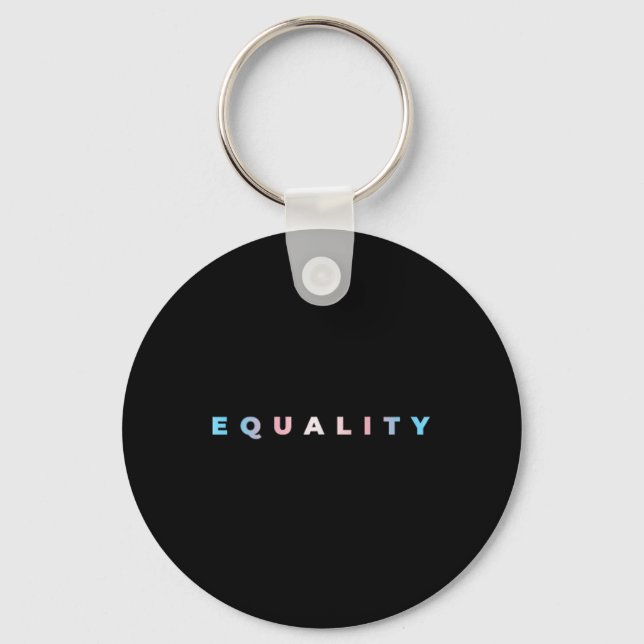 Equality Subtle Trans Pride Flag Transgender Right Keychain (Front)