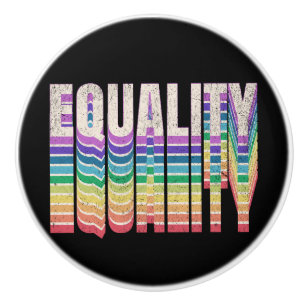 Equality text design ceramic knob