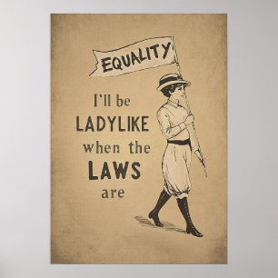 Equality Vintage Poster   Suffragette Feminism